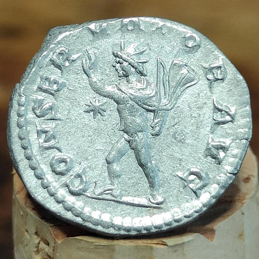 Elagabalus Silver Denarius with Sol reverse, Ancient roman coin - VPUKcoins