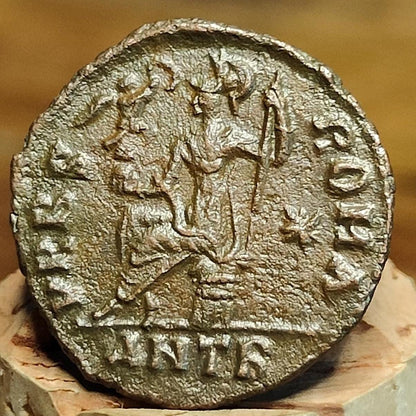 Emperor Valentinian II Roma reverse coin, ancient Roman Nummus AE3 - VPUKcoins