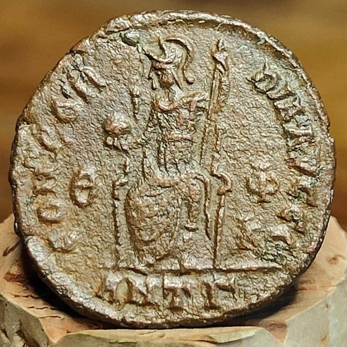 Emperor Valentinian II Roma reverse coin, ancient Roman Nummus AE3 - VPUKcoins