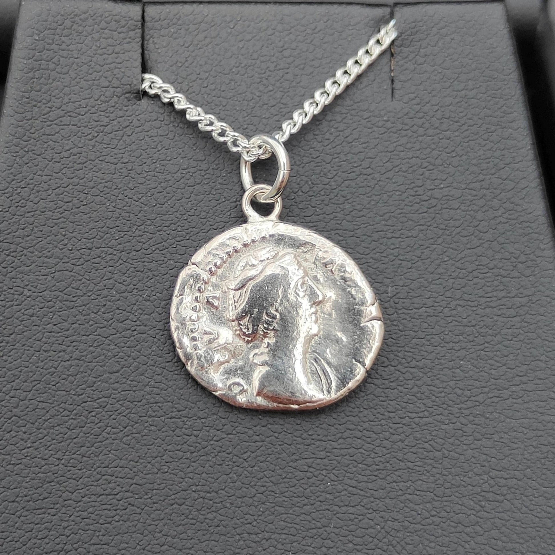 Faustina I Silver Denarius pendant and chain, ancient necklace - VPUKcoins