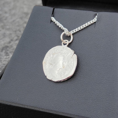 Faustina II Silver Denarius pendant and chain, ancient necklace - VPUKcoins
