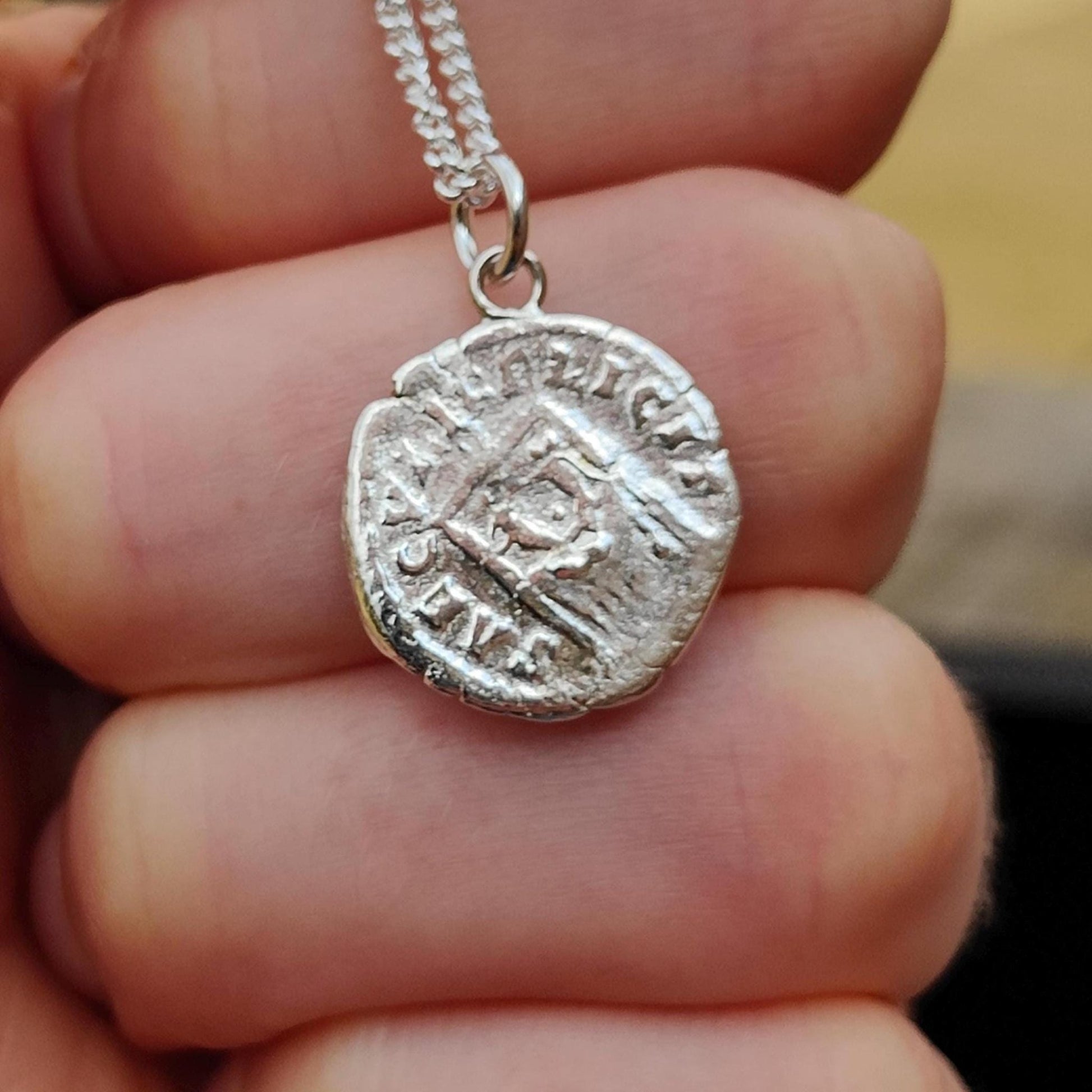 Faustina II Silver Denarius pendant and chain, ancient necklace - VPUKcoins