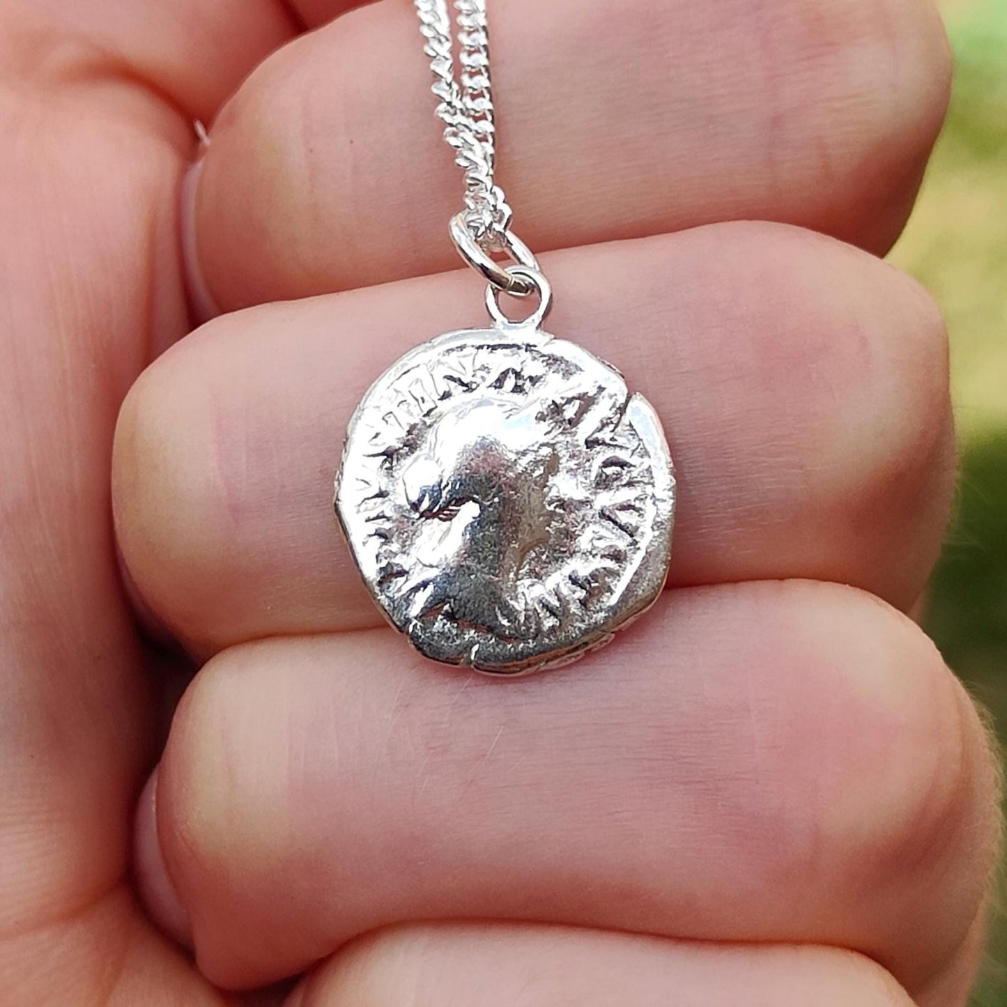 Faustina II Silver Denarius pendant and chain, ancient necklace - VPUKcoins