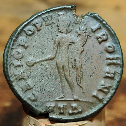 Galerius Maximianus Roman coin with god Genius reverse, AE1 ancient Follis - VPUKcoins