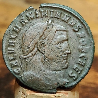 Galerius Maximianus Roman coin with god Genius reverse, AE1 ancient Follis - VPUKcoins
