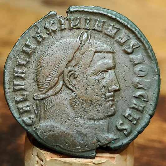 Galerius Maximianus Roman coin with god Genius reverse, AE1 ancient Follis - VPUKcoins