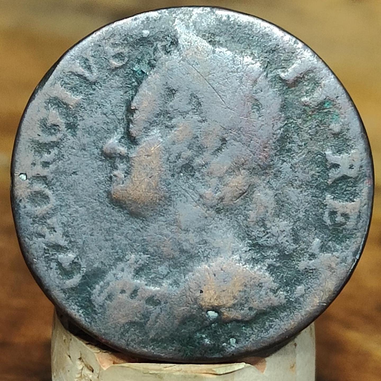 George II half Penny, dated 1751 - Georgian/ US colonial coin - VPUKcoins