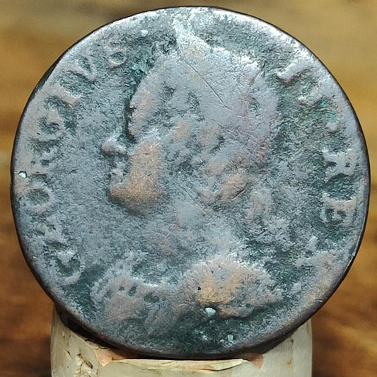 George II half Penny, dated 1751 - Georgian/ US colonial coin - VPUKcoins