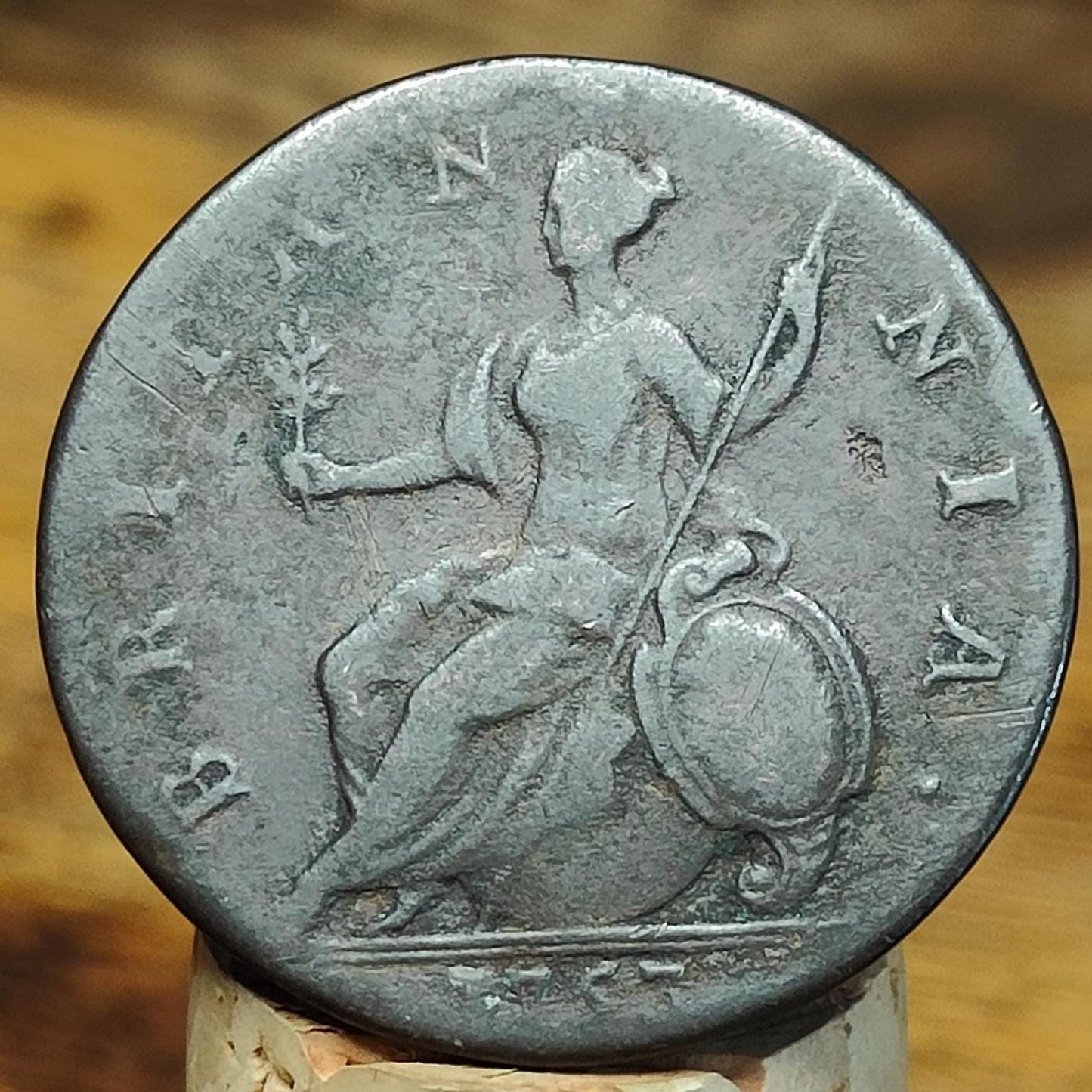 George II half Penny, dated 1753 - Georgian/ US colonial coin - VPUKcoins