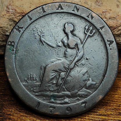 George III Cartwheel Penny, dated 1797 - Georgian/ US colonial coin - VPUKcoins