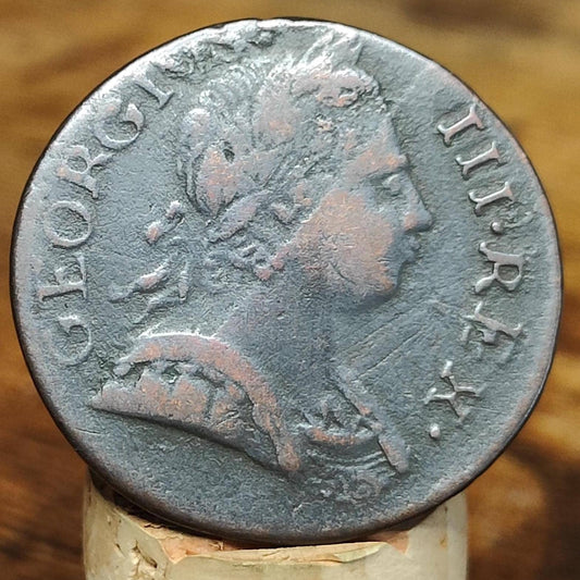 George III half Penny, dated 1773 - Georgian/ US colonial coin - VPUKcoins
