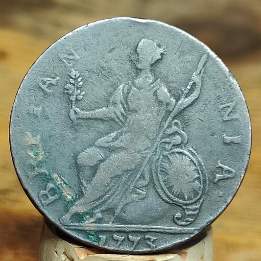 George III half Penny, dated 1773 - Georgian/ US colonial coin - VPUKcoins
