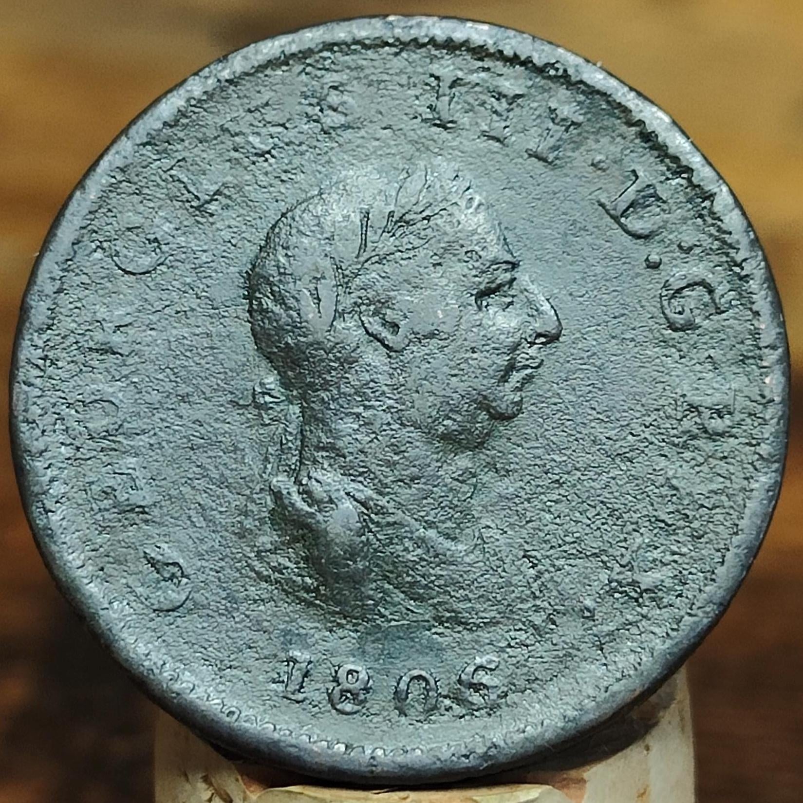 George III Penny, dated 1806 - Georgian/ Napoleonic war coin - VPUKcoins