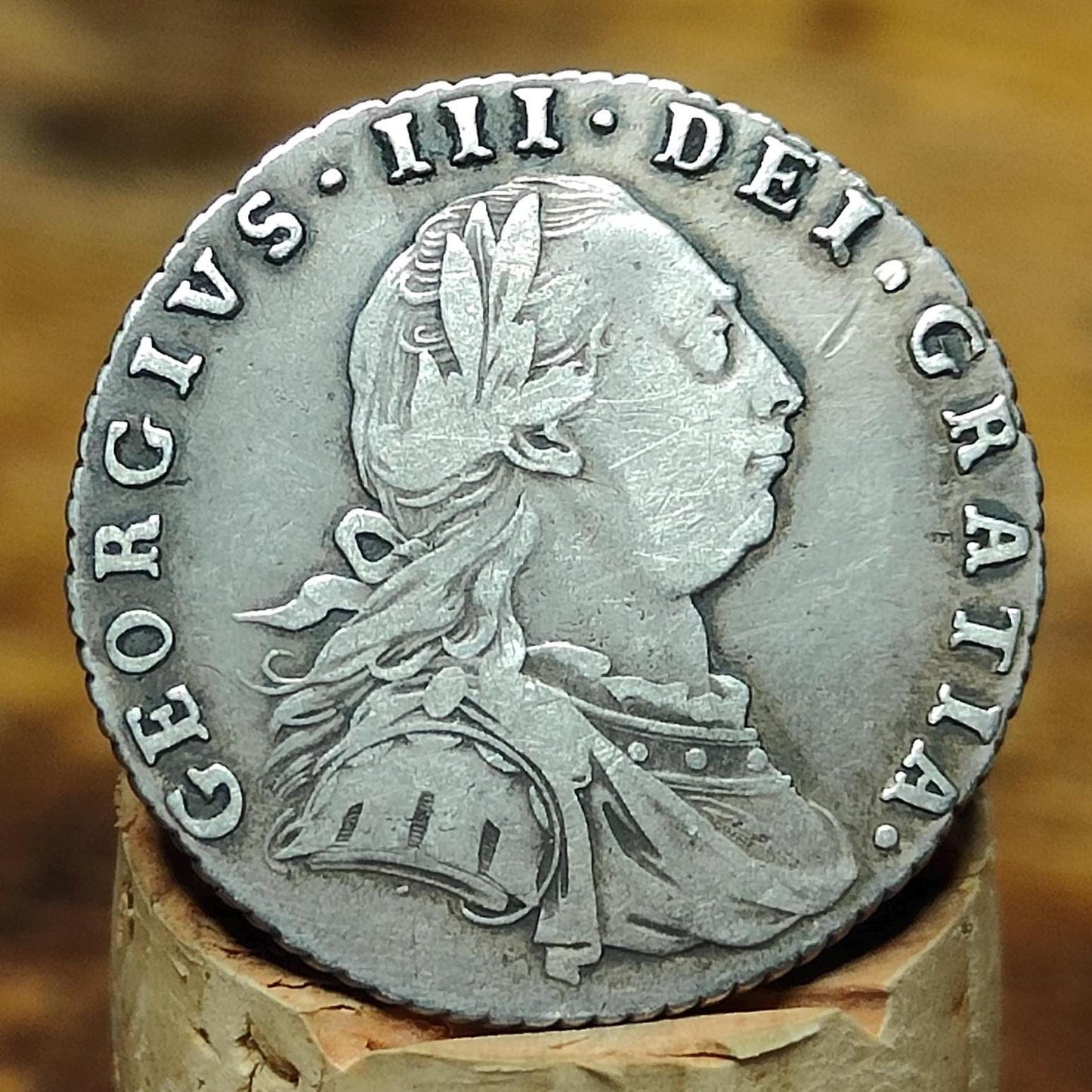 George III silver sixpence dated 1787 with hearts - Georgian coin, US colonial - VPUKcoins