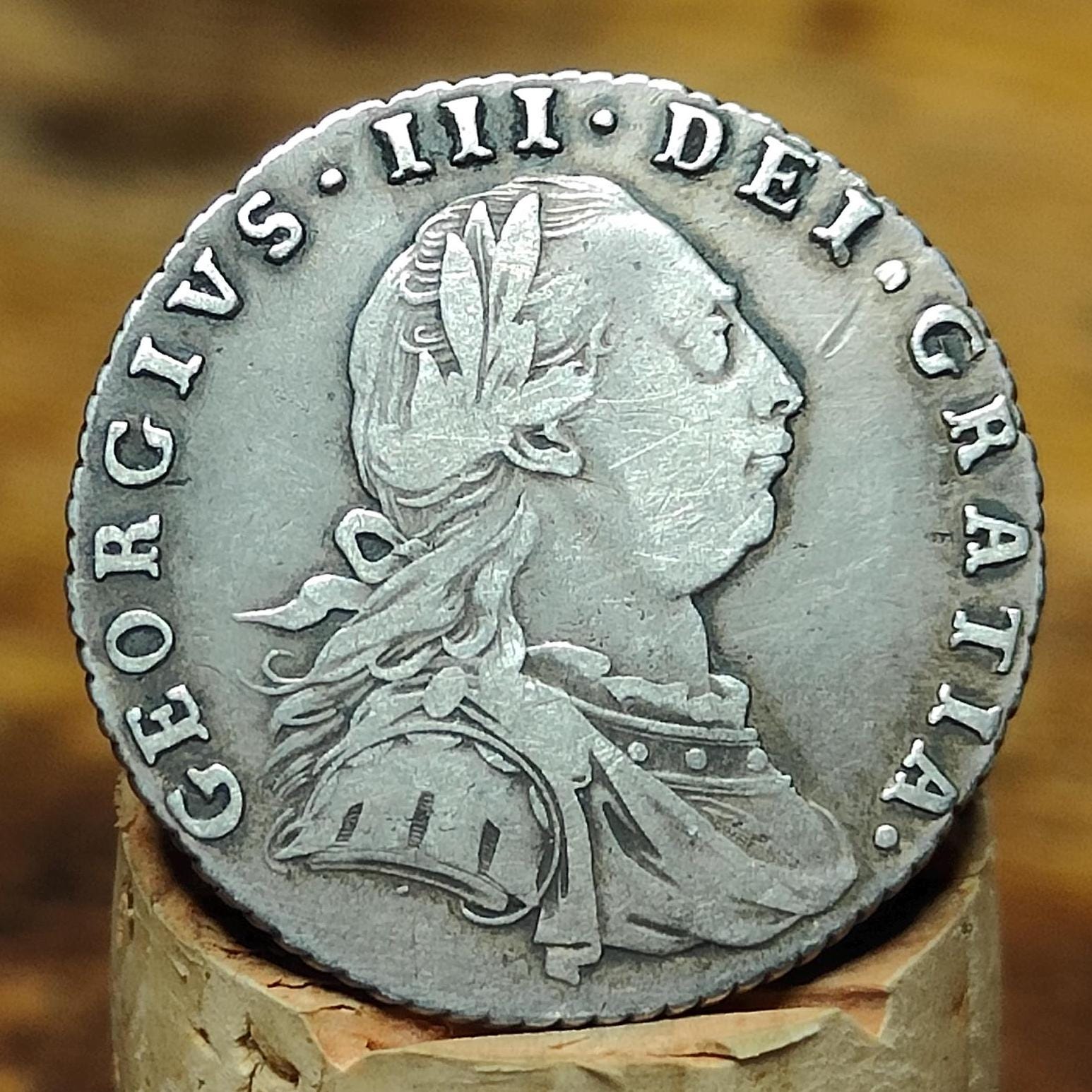 George III silver sixpence dated 1787 with hearts - Georgian coin, US colonial - VPUKcoins