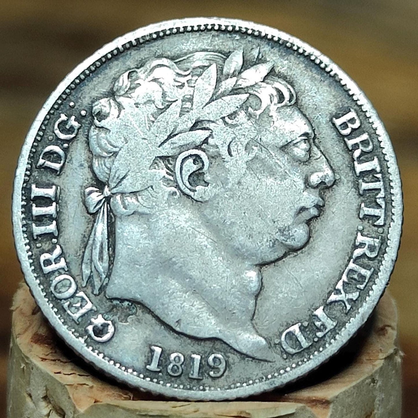 George III silver sixpence dated 1819 - Georgian coin, Napoleonic war - VPUKcoins