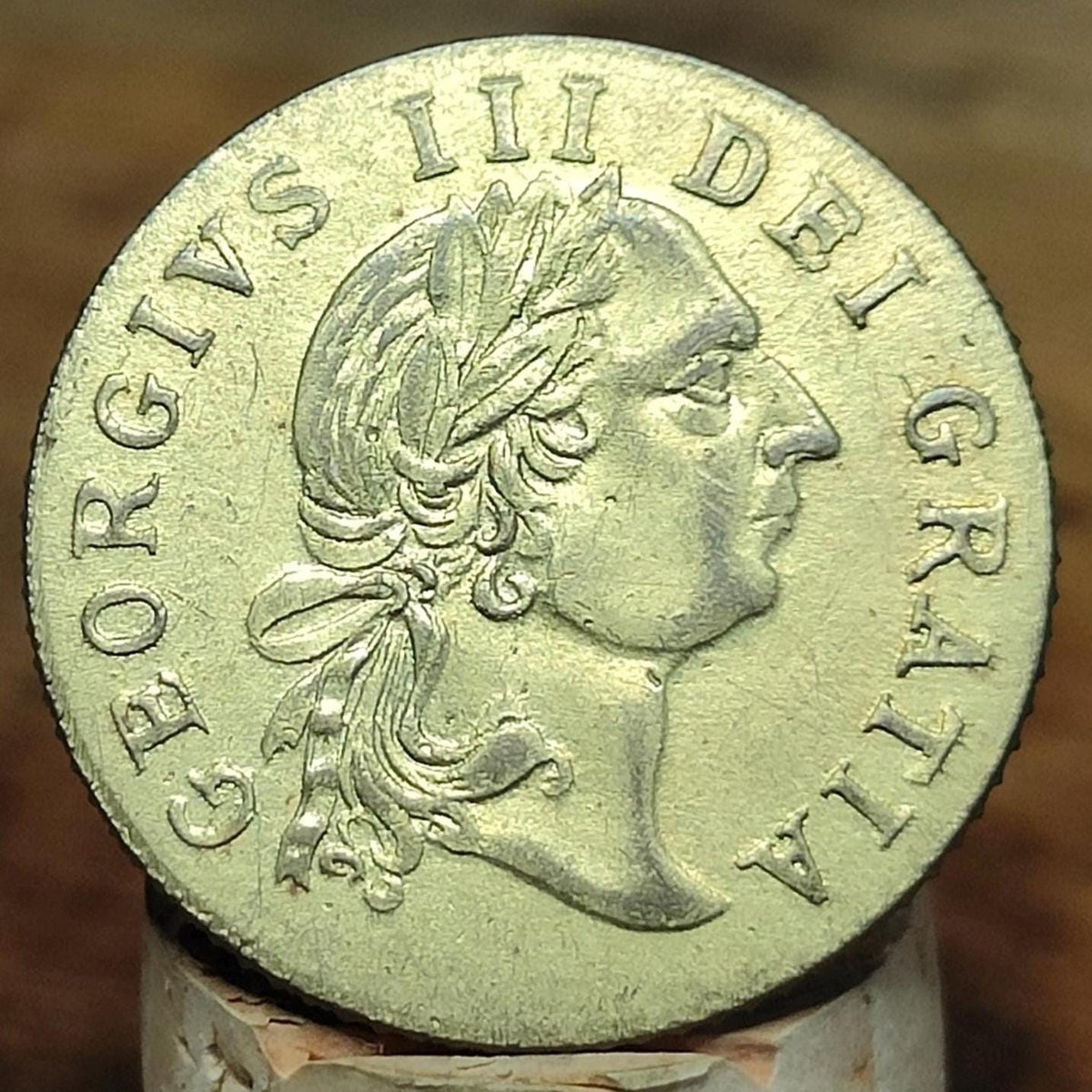 George III spade Guinea gaming token, dated 1797, Georgian brass jetton - VPUKcoins