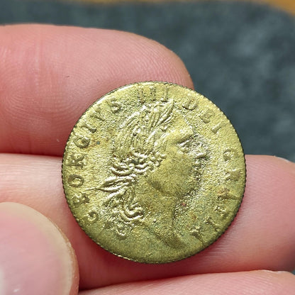 George III spade half Guinea gaming token, dated 1788, Georgian brass jetton - VPUKcoins