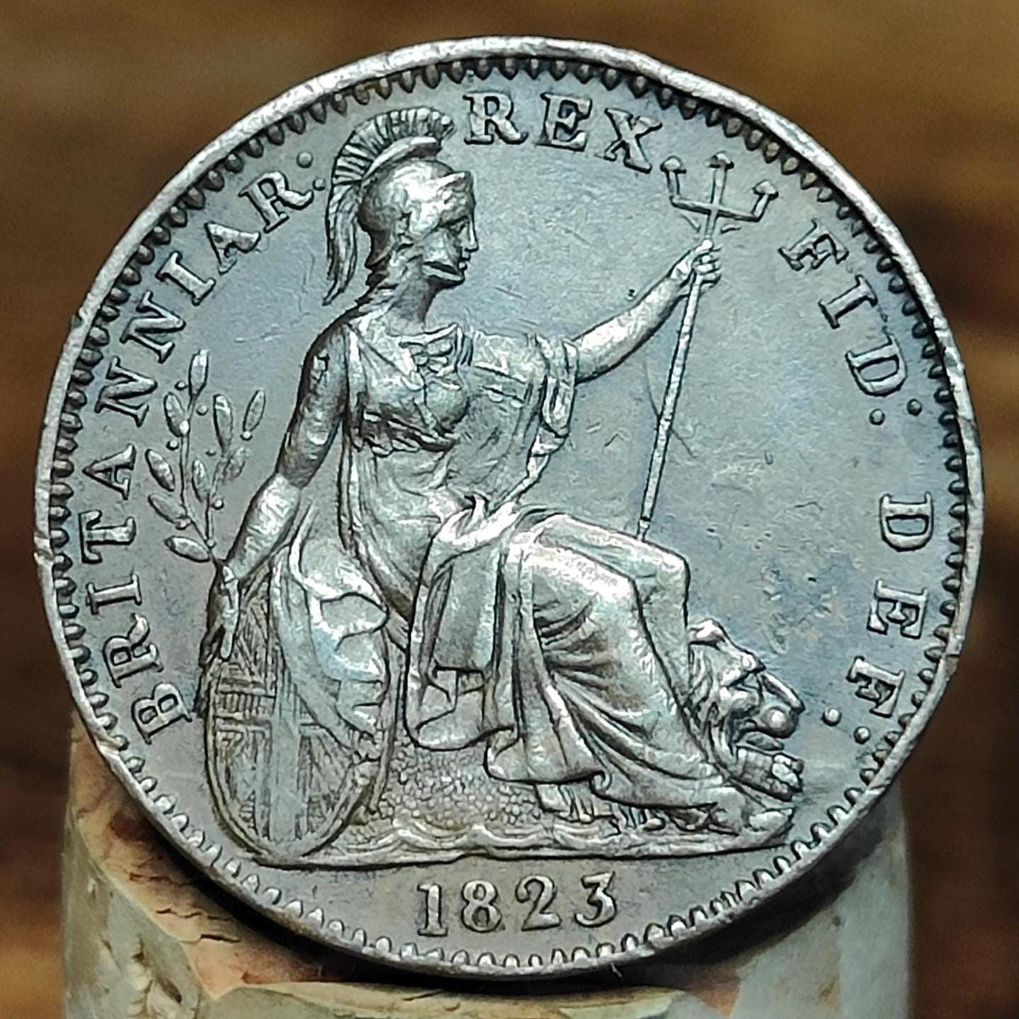 George IIII farthing, dated 1823- Georgian coin - VPUKcoins