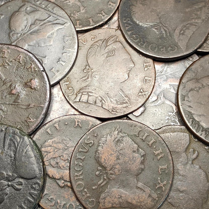Georgian copper halfpennies / US colonial coin - VPUKcoins