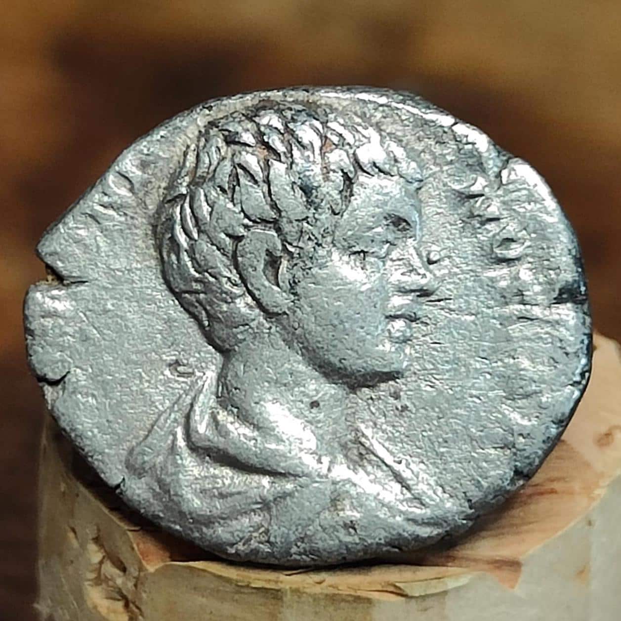 Geta Silver Denarius with Minerva reverse, Ancient roman coin from the Imperial empire - VPUKcoins