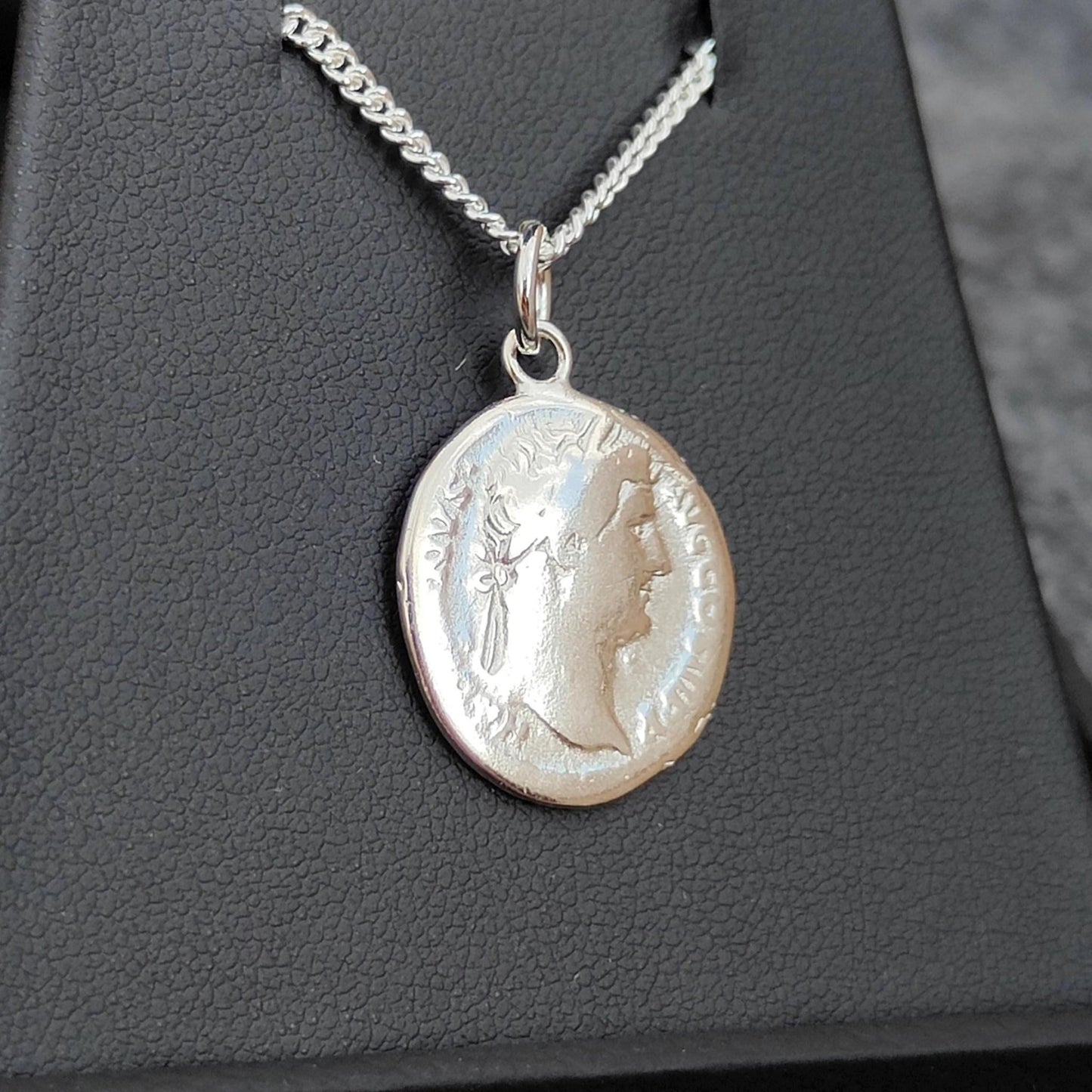Hadrian Silver Denarius pendant and chain, ancient necklace - VPUKcoins