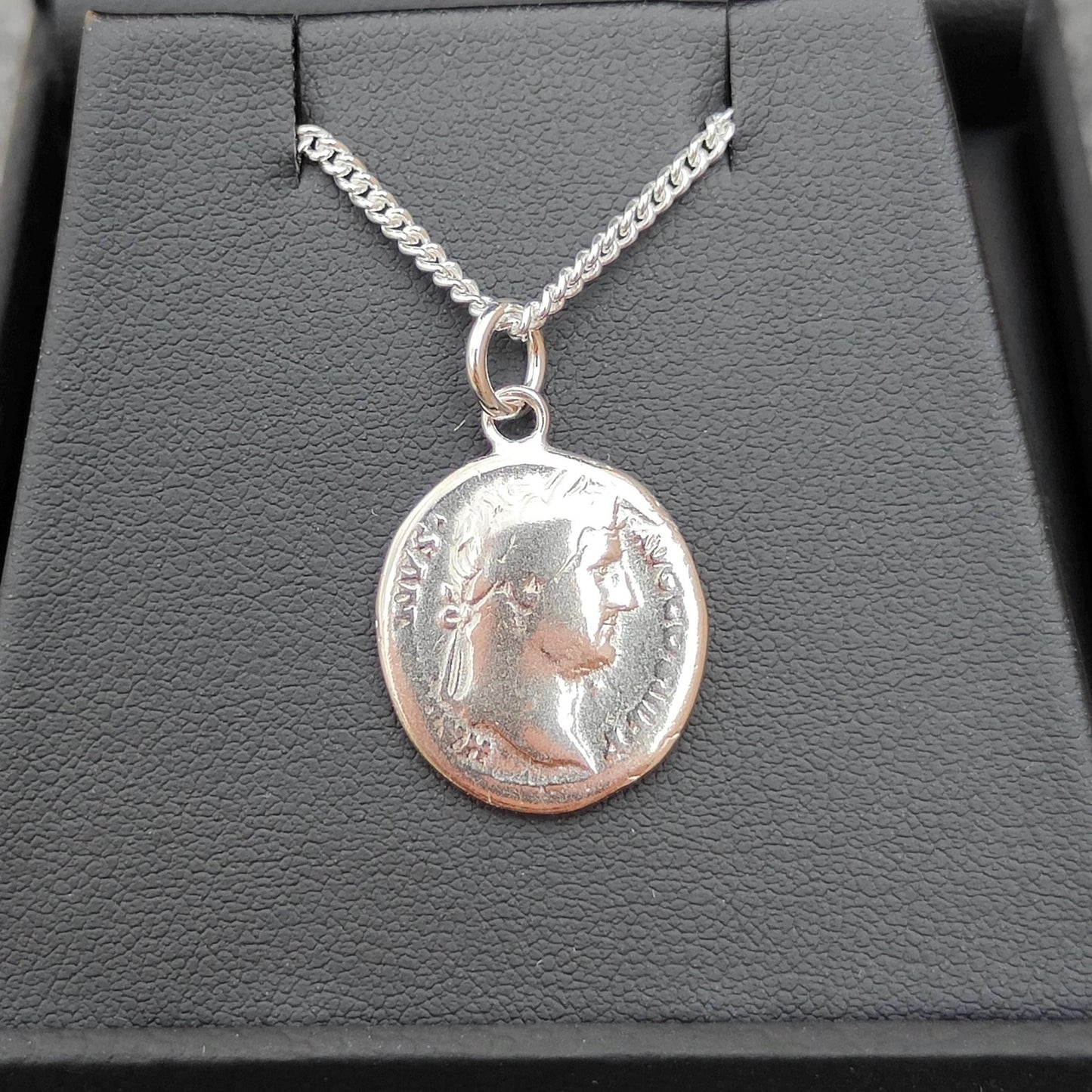 Hadrian Silver Denarius pendant and chain, ancient necklace - VPUKcoins