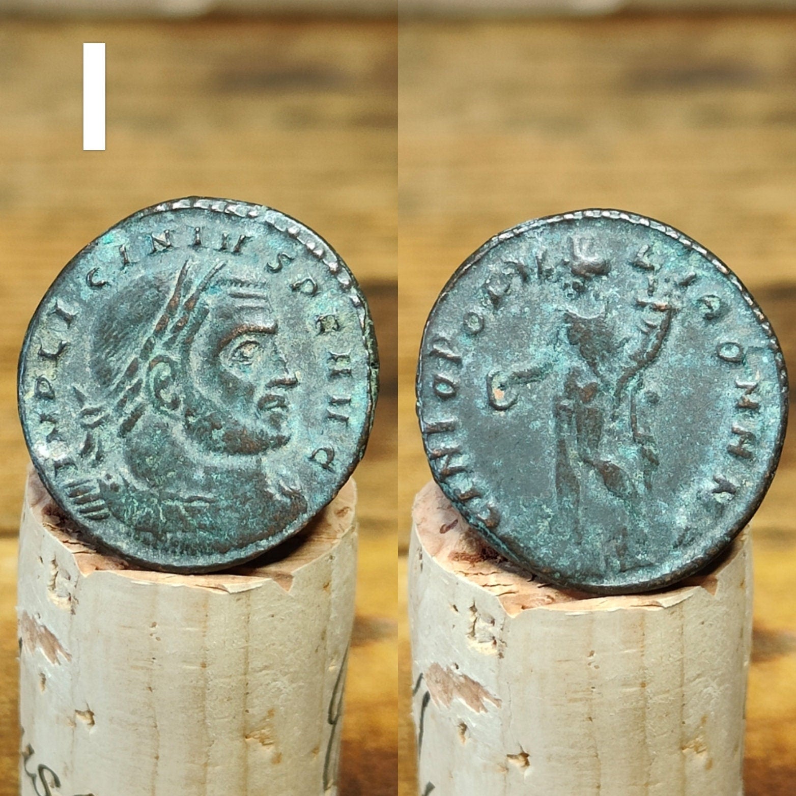 Roman coins of emperor Licinius, high grade ancient Follis with Sol/Genius/Jupiter reverse AE2