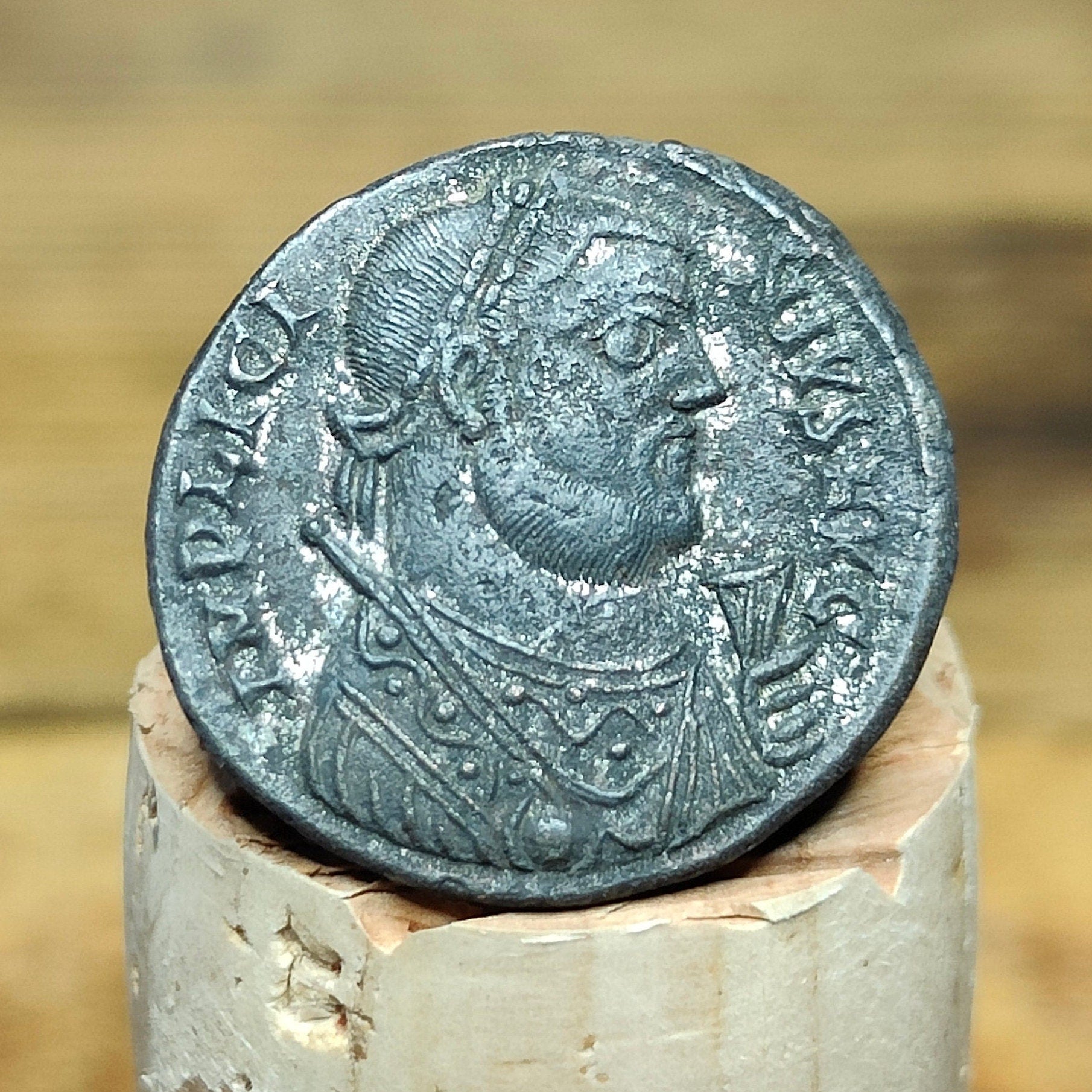 Licinius Roman coin, high grade ancient Nummus with camp gate reverse