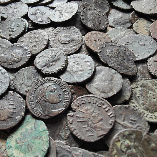Roman coins, 3th century ancient Antoninianus and Nummus