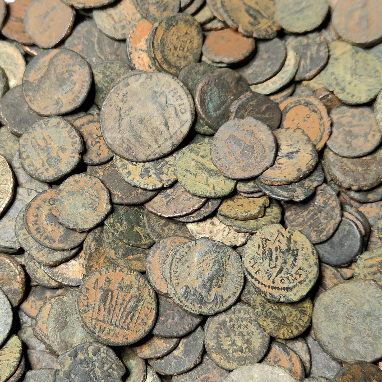 Set of 3 Roman coins, 4th century uncleaned ancient nummus