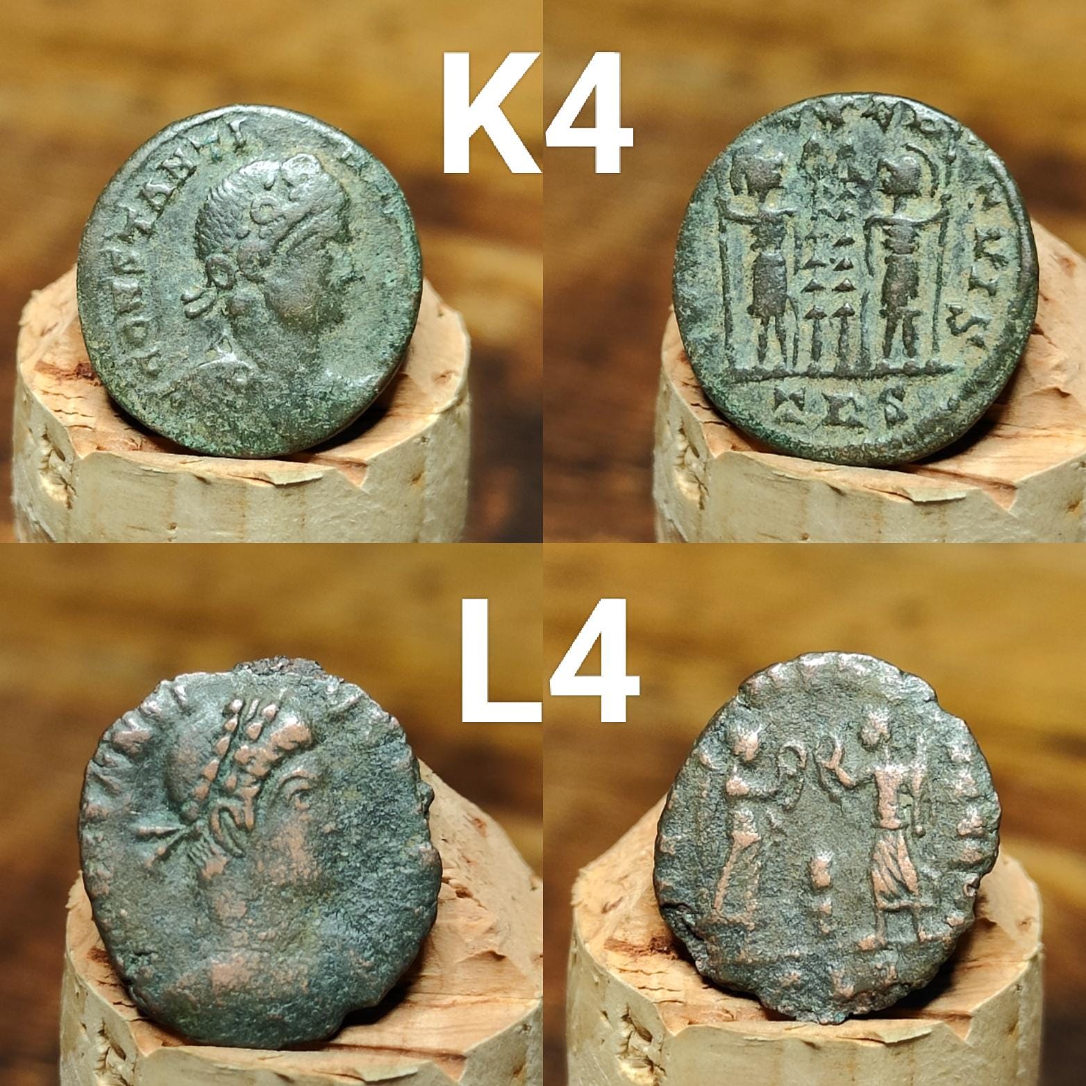 Very Fine Roman coins, 4th century ancient Nummus