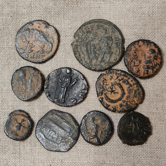Lot of 10 Ancient coins, collection for research and identification