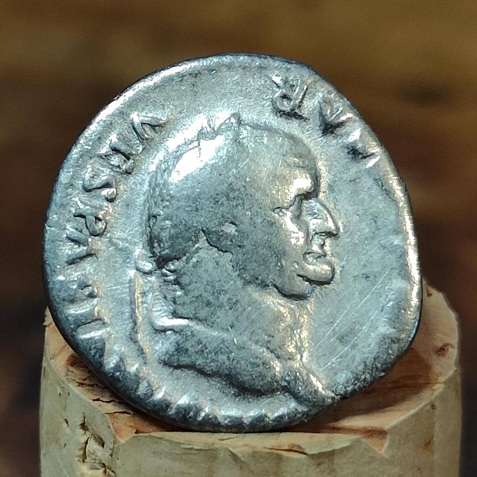 Vespasian Silver Denarius with winged caduceus reverse, Ancient roman coin