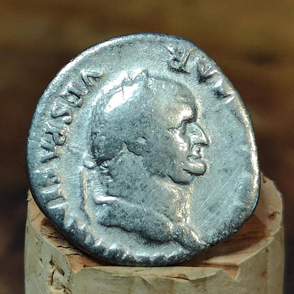Vespasian Silver Denarius with winged caduceus reverse, Ancient roman coin
