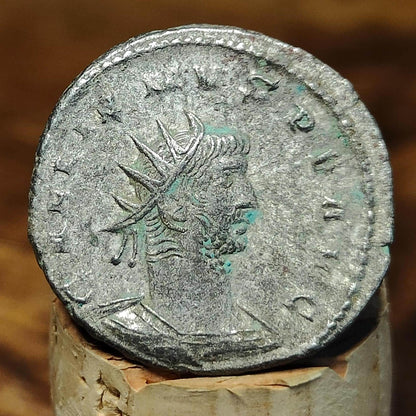 Emperor Gallienus Roman coin, 3rd century ancient Antoninianus, Jupiter reverse