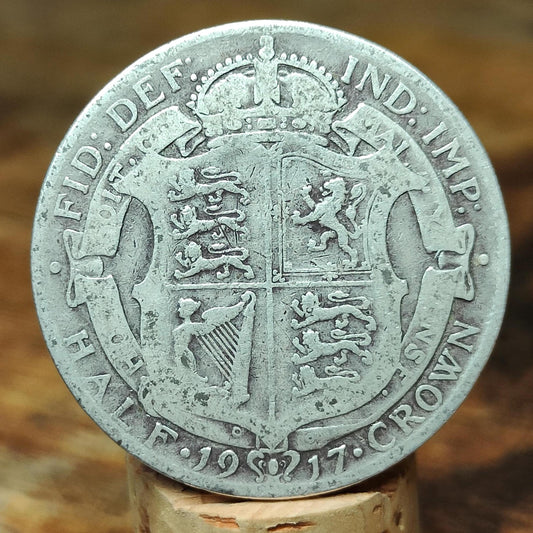 1917 King George V Silver Halfcrown Coin
