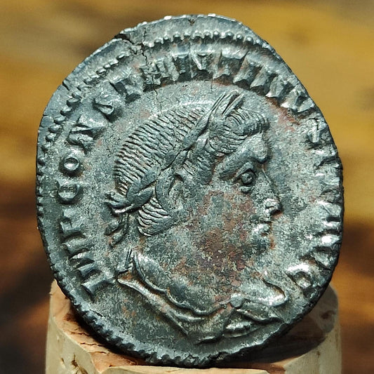 Constantine the great Roman coin with sun god reverse, 4th century ancient nummus AE2