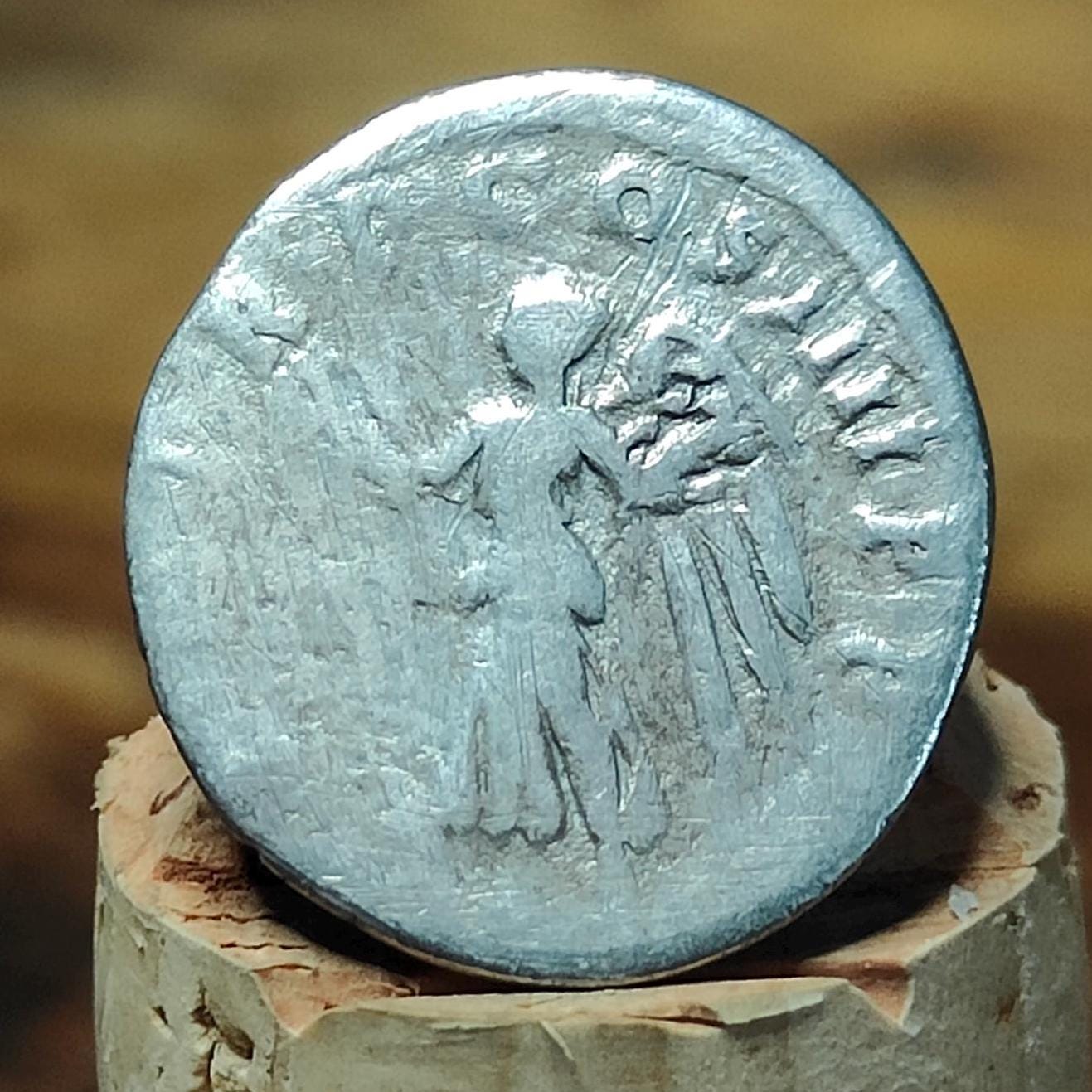 Trajan Silver Denarius, Ancient roman coin with Victory reverse