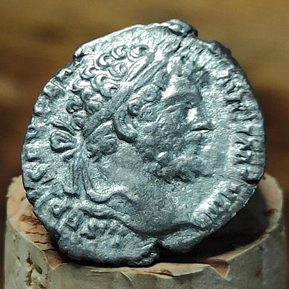 Septimius Severus Silver Denarius with Genius reverse, Ancient roman coin