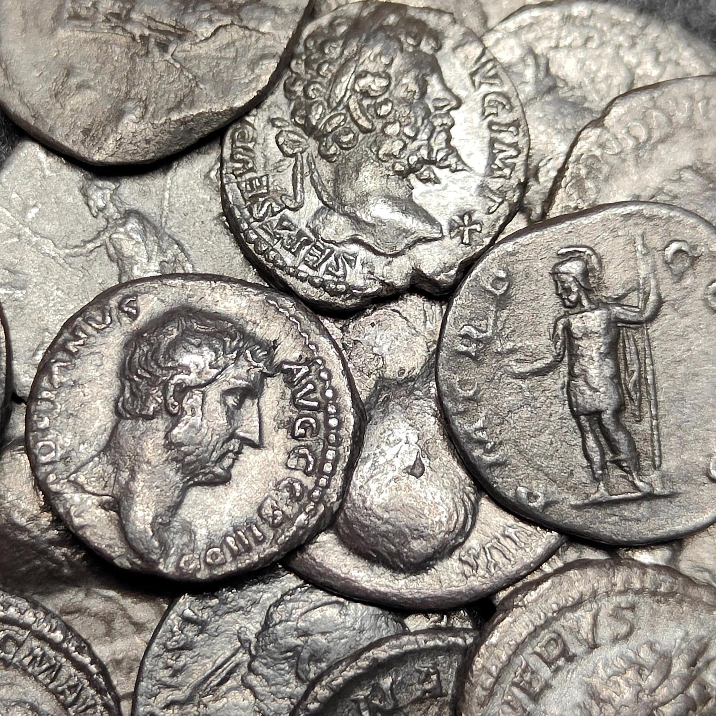 Authentic Roman silver Denarii featuring emperor of Rome, 1800 years old!