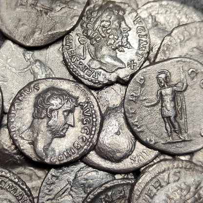 Authentic Roman silver Denarii featuring emperor of Rome, 1800 years old!