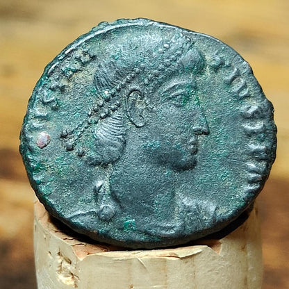 Constantius II Roman coin, high grade ancient Nummus with fallen horseman reverse