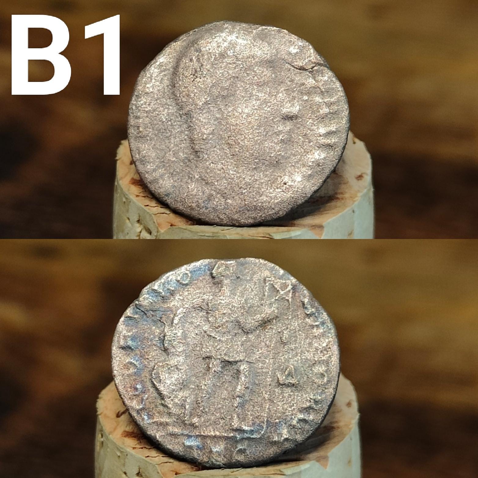 Cleaned Roman coins, ancient Nummus and Follis