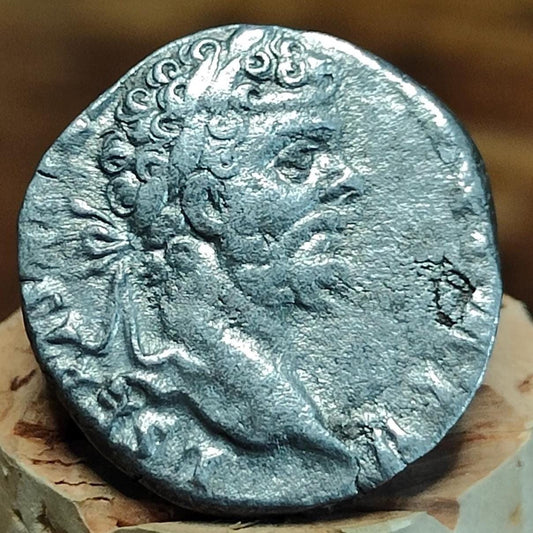 Septimius Severus with Victory reverse Silver Denarius, Ancient roman coin