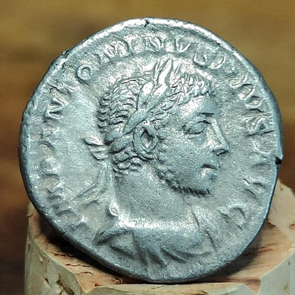 Elagabalus Silver Denarius with Sacrifice reverse, Ancient roman coin