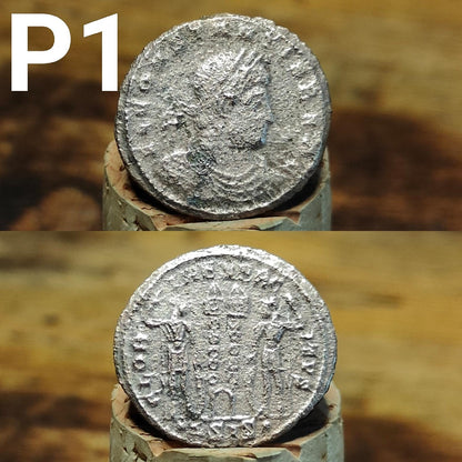 Cleaned Roman coins, ancient Nummus and Follis