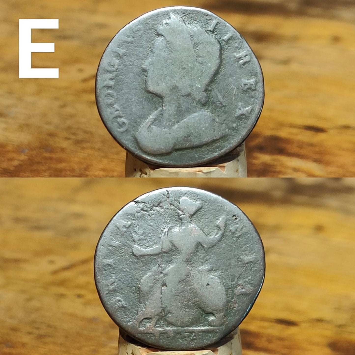 Georgian copper halfpennies / US colonial coin