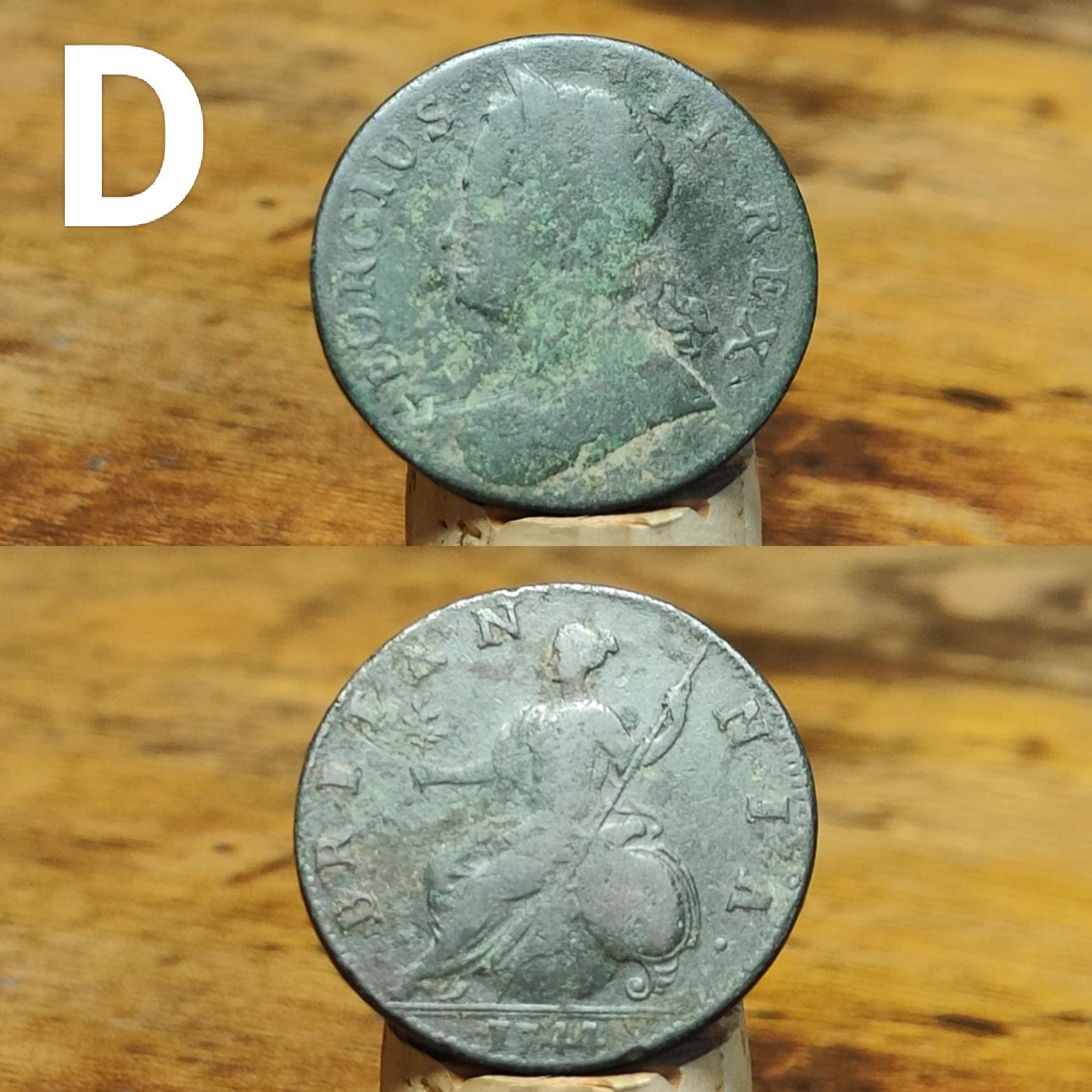 Georgian copper halfpennies / US colonial coin