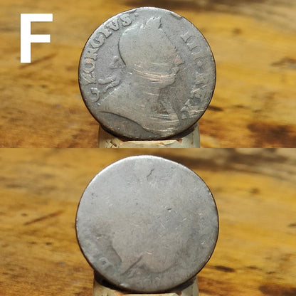 Georgian copper halfpennies / US colonial coin